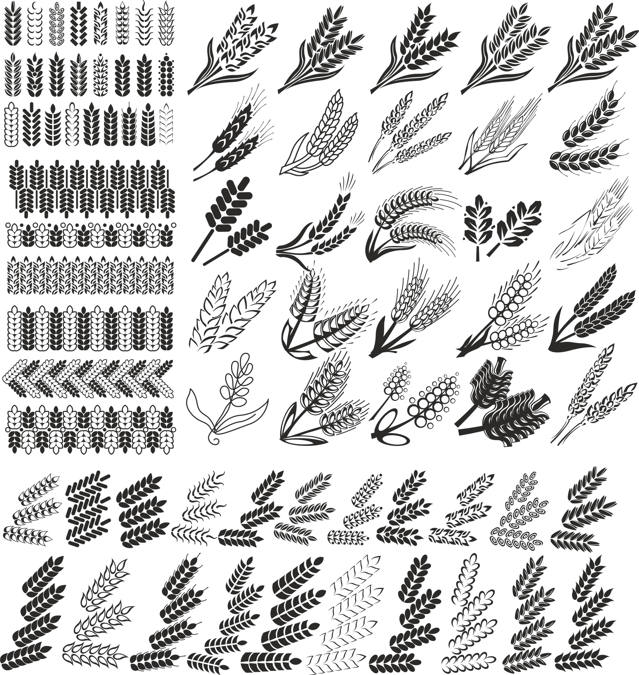 2044x2160 Wheat Vector Set Free Vector Cdr Free Download Vector Graphic Art