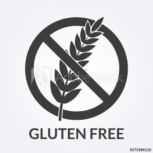 500x500 Gluten Free Icon Sign With Grain Or Wheat Vector Illustration