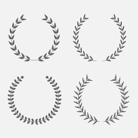 450x450 Set Of Silhouette Round Laurel Foliate Wheat Wreaths Award