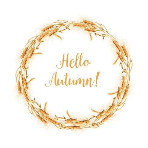 490x490 The Wreath Of Wheat Ears Aurumn Greeting Card Template