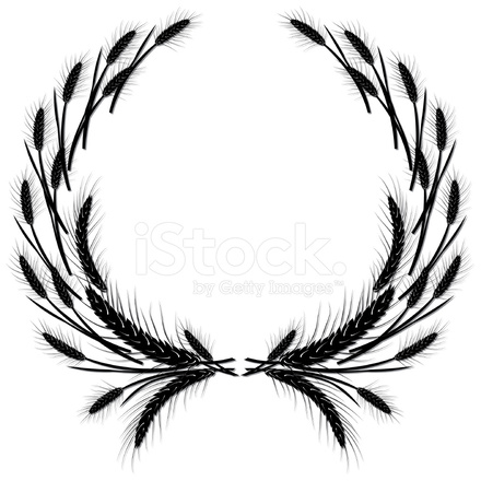 440x440 Wheat Wreath Stock Vector