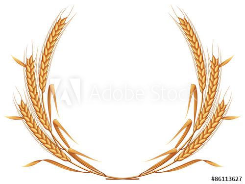 500x375 Wheat Wreath Photo Realistic Vector Illustration