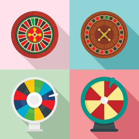 450x450 Roulette Wheel Fortune Icons Set Flat Illustration Of Roulette