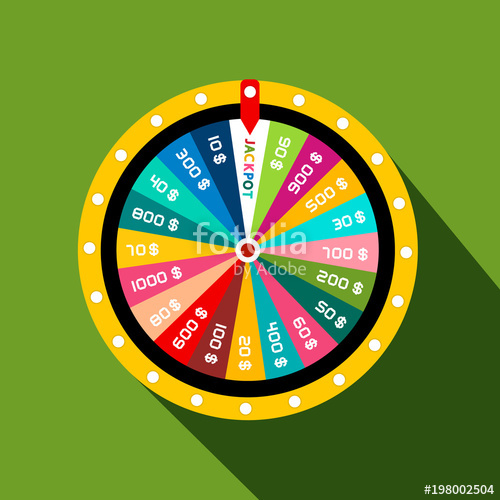 500x500 Wheel Of Fortune With Jackpot Vector Flat Design Symbol On Green