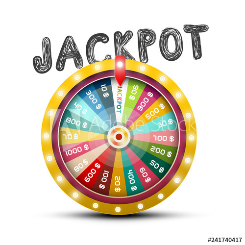 500x500 Jackpot Symbol With Wheel Of Fortune Vector Design
