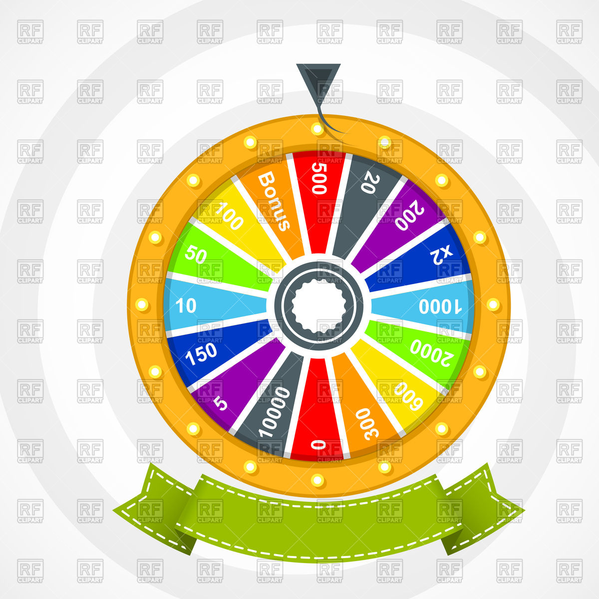 1200x1200 Poster With Wheel Of Fortune With Curved Banner Vector Image