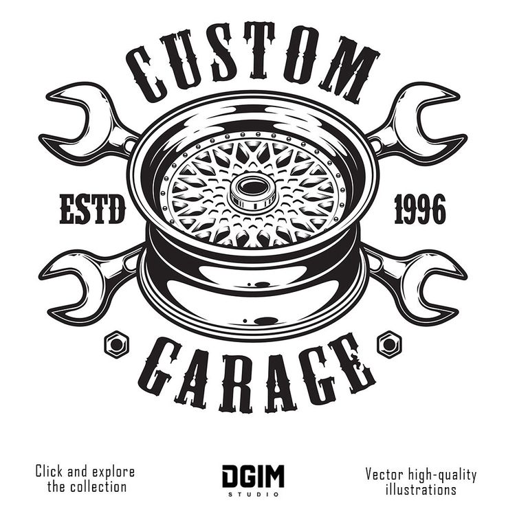 736x754 Vector Car Vintage Monochrome Garage Car Repair Service Emblem