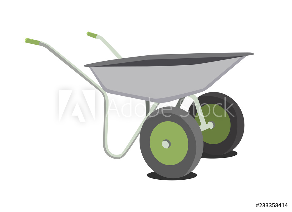 1000x727 Photo Art Print Garden Wheelbarrow, Vector Illustration