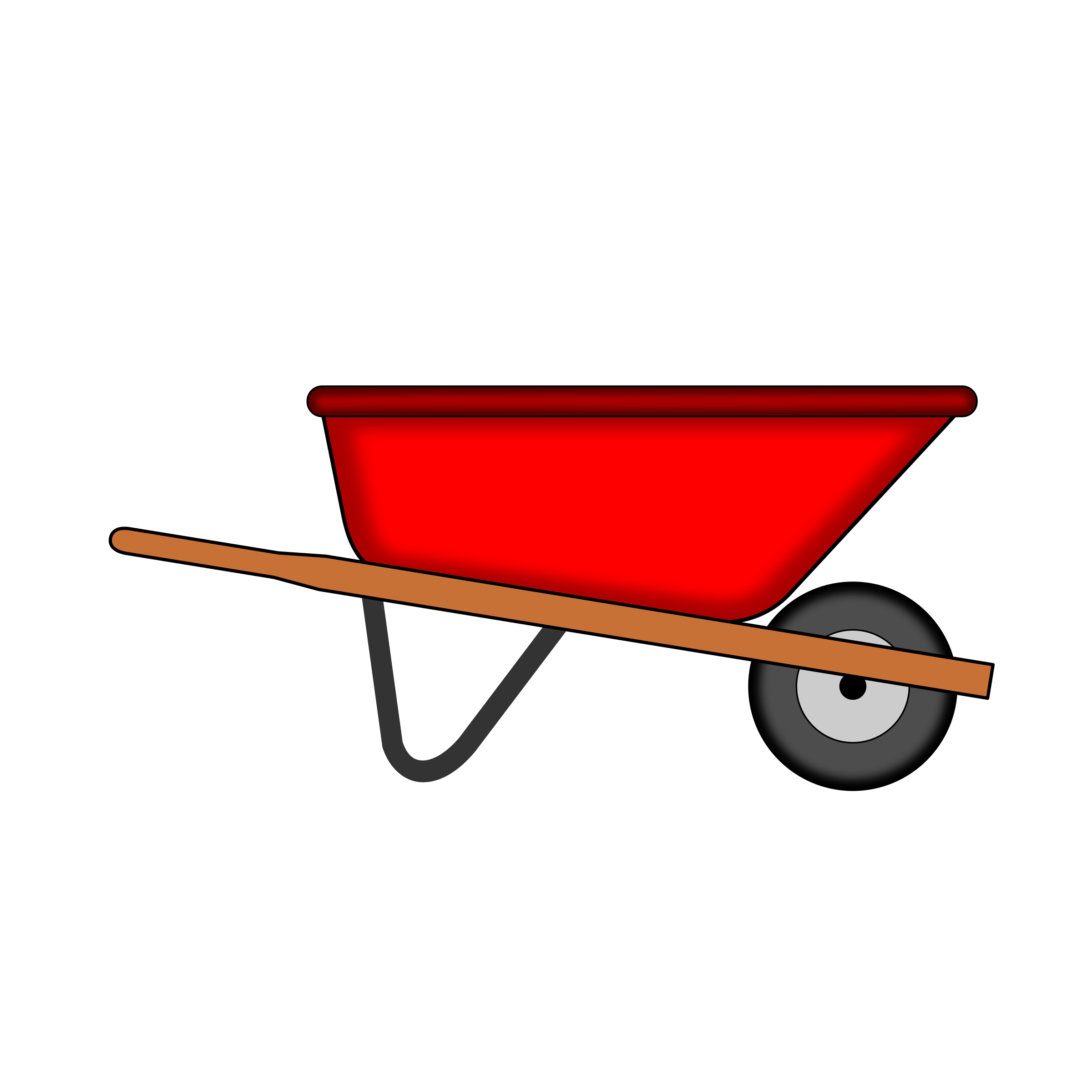 2400x2400 Red Wheelbarrow Vector Clipart Image