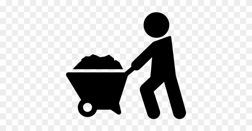 840x439 Silhouette Pushing Wheelbarrow Vector