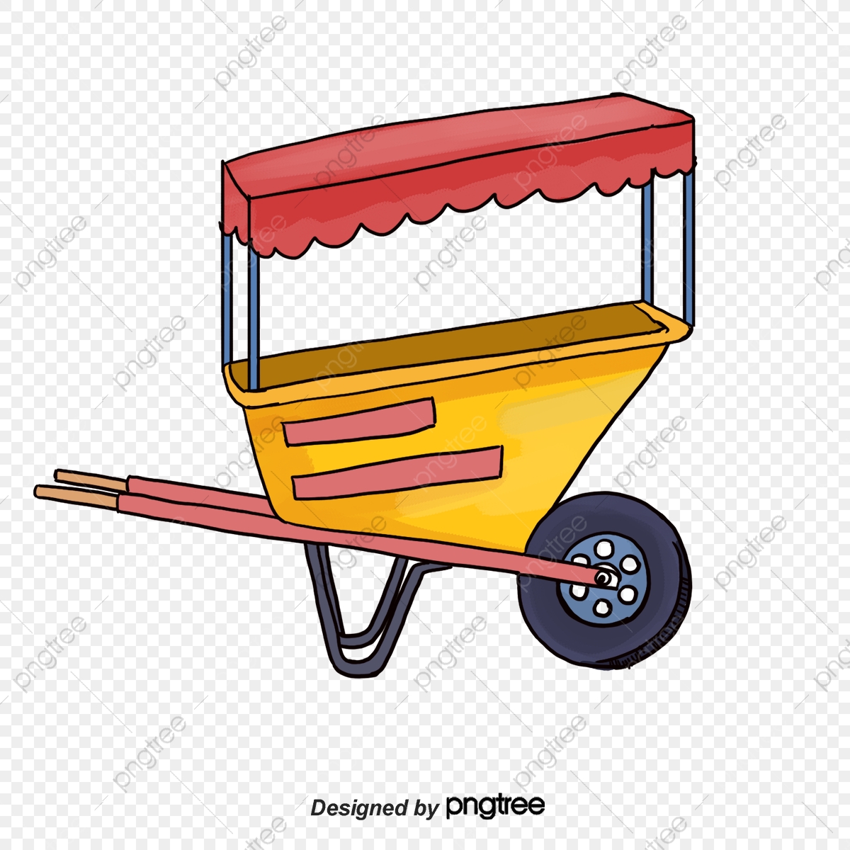 1200x1200 Wheelbarrow Vector, Sketch, Black And White, Hand Painted Png