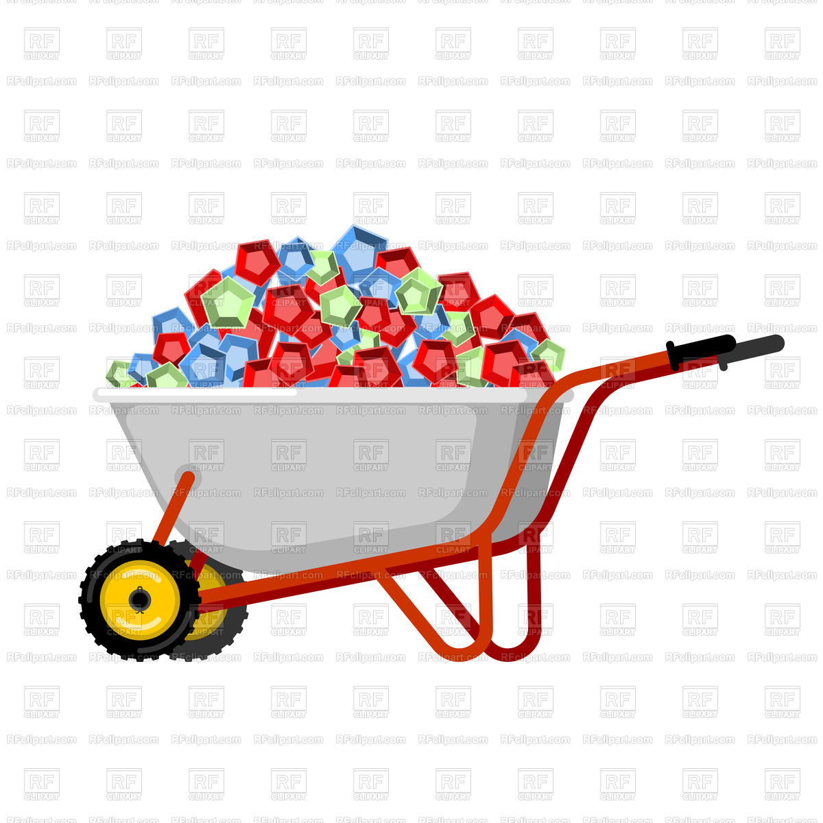 1200x1200 Wheelbarrow And Gems Vector Image Of Conceptual Popaukropa