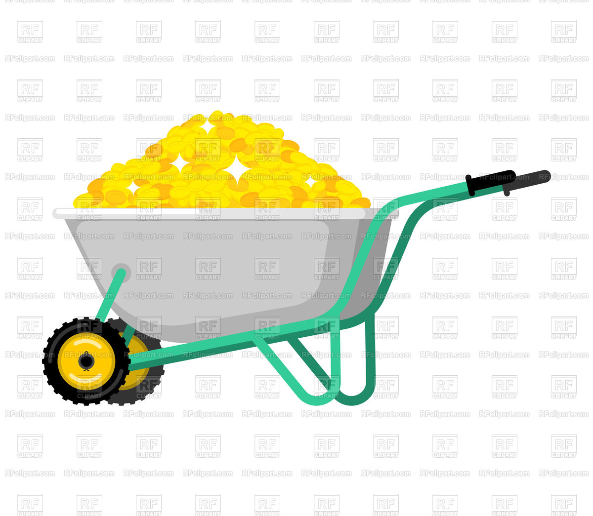 1200x1045 Wheelbarrow And Gold Coin Vector Image Of Business, Finance