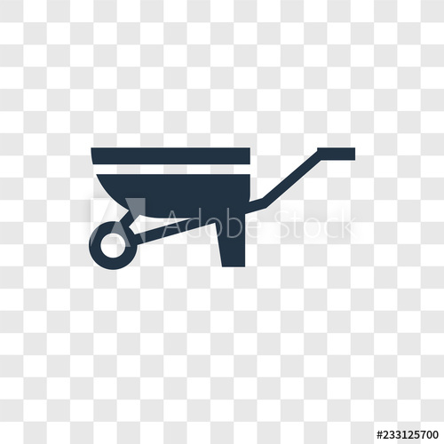 500x500 Wheelbarrow Vector Icon Isolated On Transparent Background