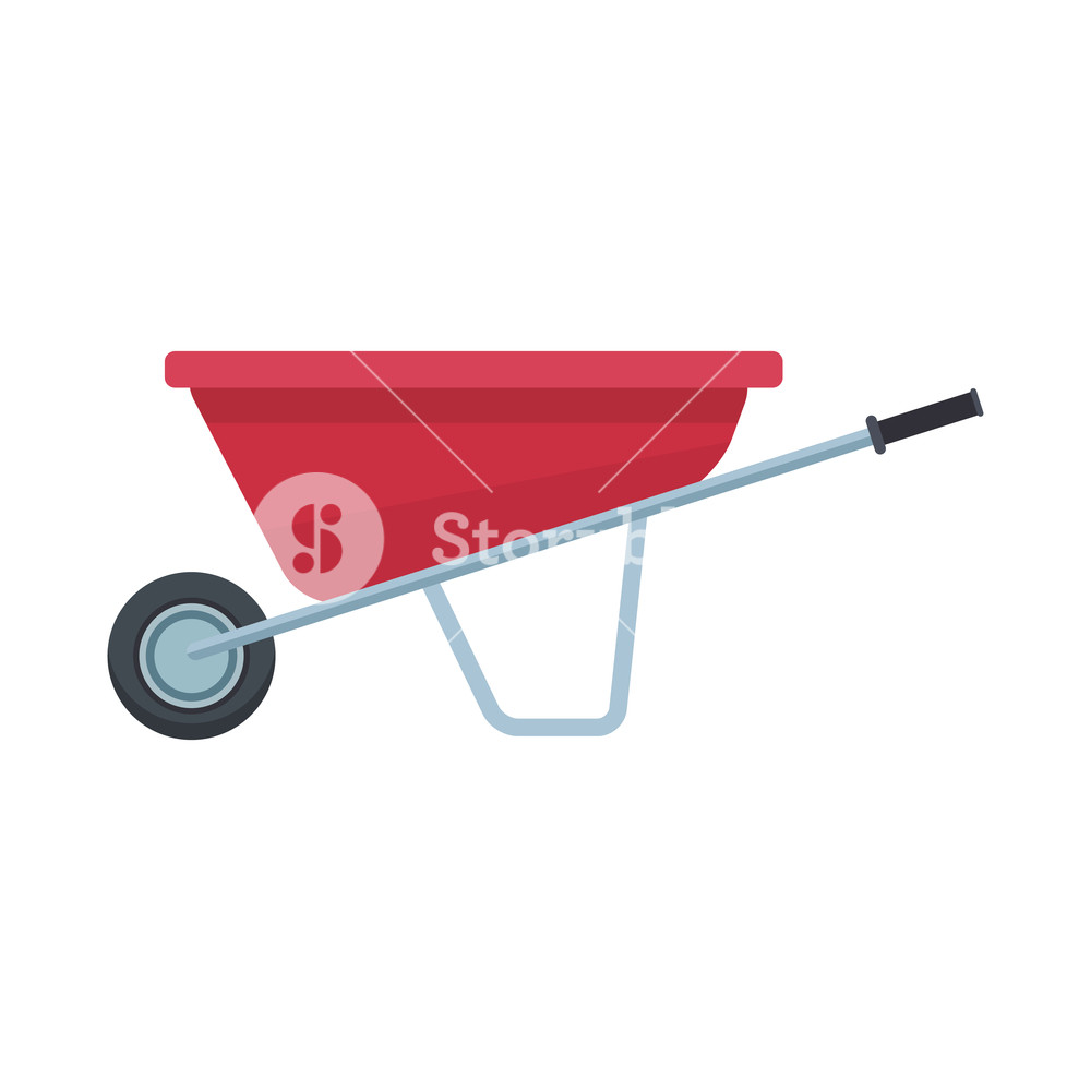 1000x1000 Load Wheelbarrow Cartoon Vector Illustration Graphic Design