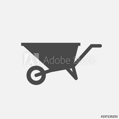 500x500 Wheelbarrow Vector Icon Labor Equipment