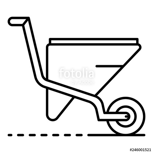 500x500 Garden Wheelbarrow Icon Outline Garden Wheelbarrow Vector Icon