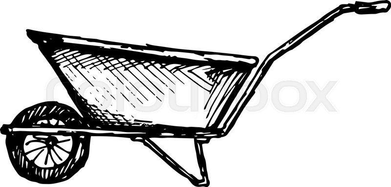 800x382 Garden Wheelbarrow Vector Stock Vector Colourbox