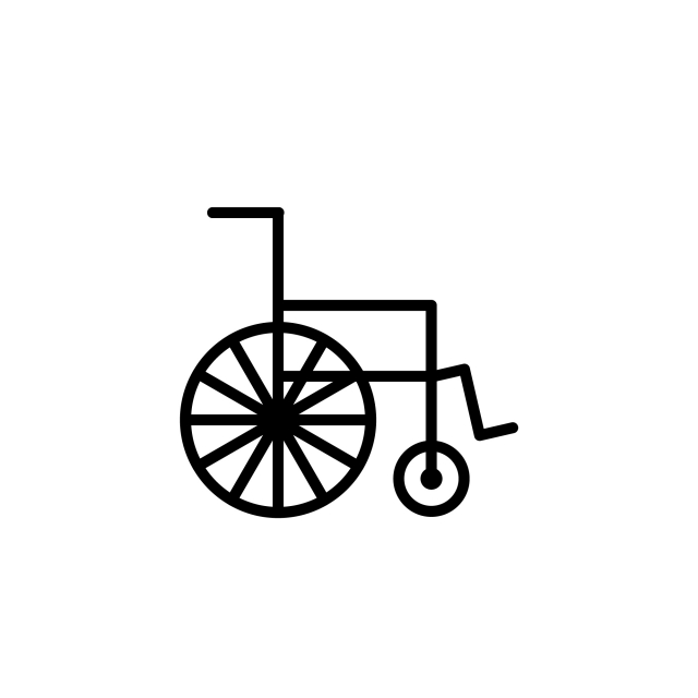 640x640 Wheelchair Icon With Line Style Vector Illustration, Icon, Vector