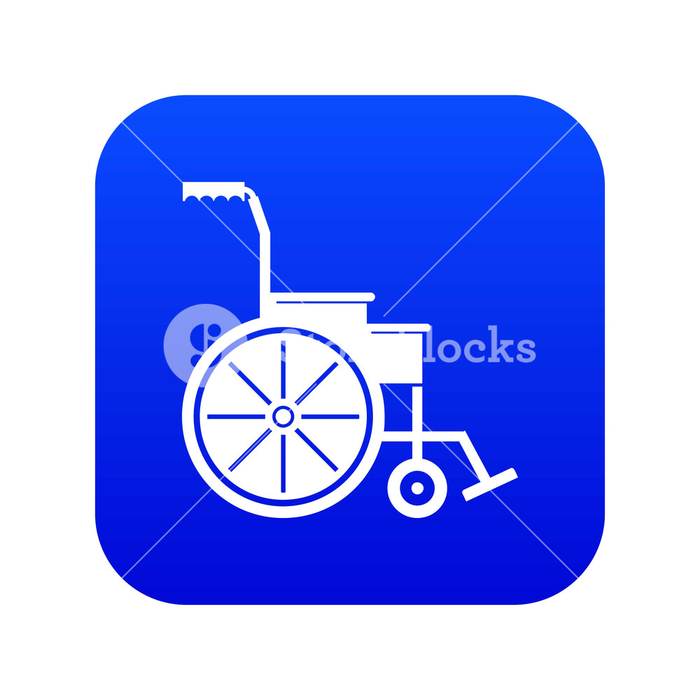 1000x1000 Wheelchair Icon Digital Blue For Any Design Isolated On White