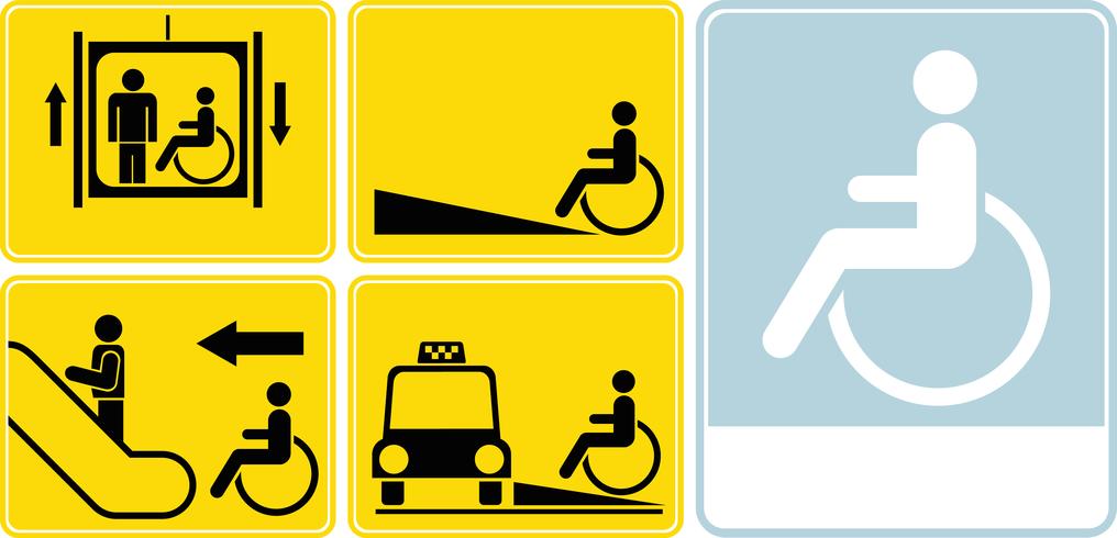 1016x490 Wheelchair Icon Set