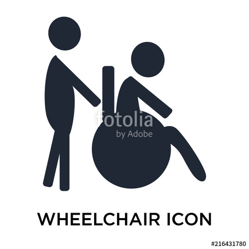 500x500 Wheelchair Icon Vector Sign And Symbol Isolated On White