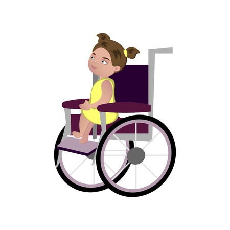 Little Blonde Girl On A Wheelchair Vector Illustration Royalty 450x450 Little Blonde Girl On A Wheelchair Vector Illustration Royalty