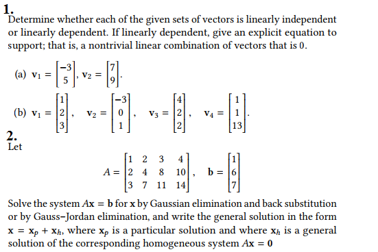 551x368 Solved Determine Whether Each Of The Given Sets Of Vector