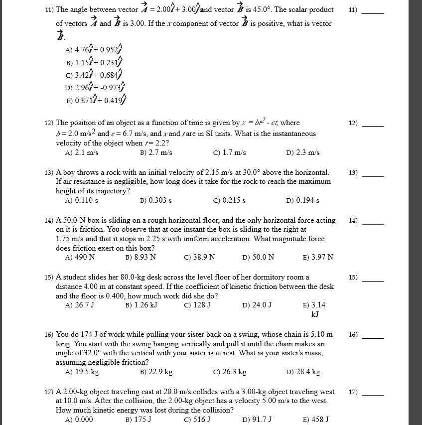 847x853 Solved The Angle Between Vector A = + And Vec