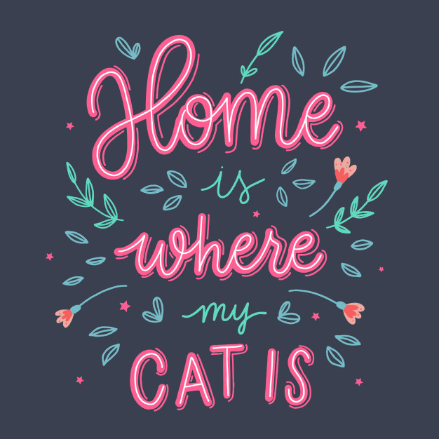 626x626 Home Is Where My Cat Is Vector Premium Download