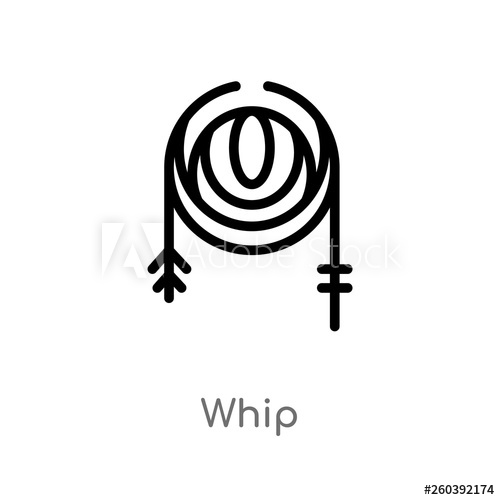 Outline Whip Vector Icon Isolated Black Simple Line Element 500x500 Outline Whip Vector Icon Isolated Black Simple Line Element