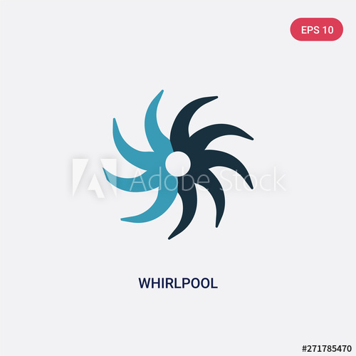 500x500 Two Color Whirlpool Vector Icon From Nature Concept Isolated Blue