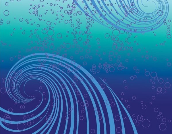 599x467 Blue Whirlpool And Bubble Background Vector Design Free Vectors