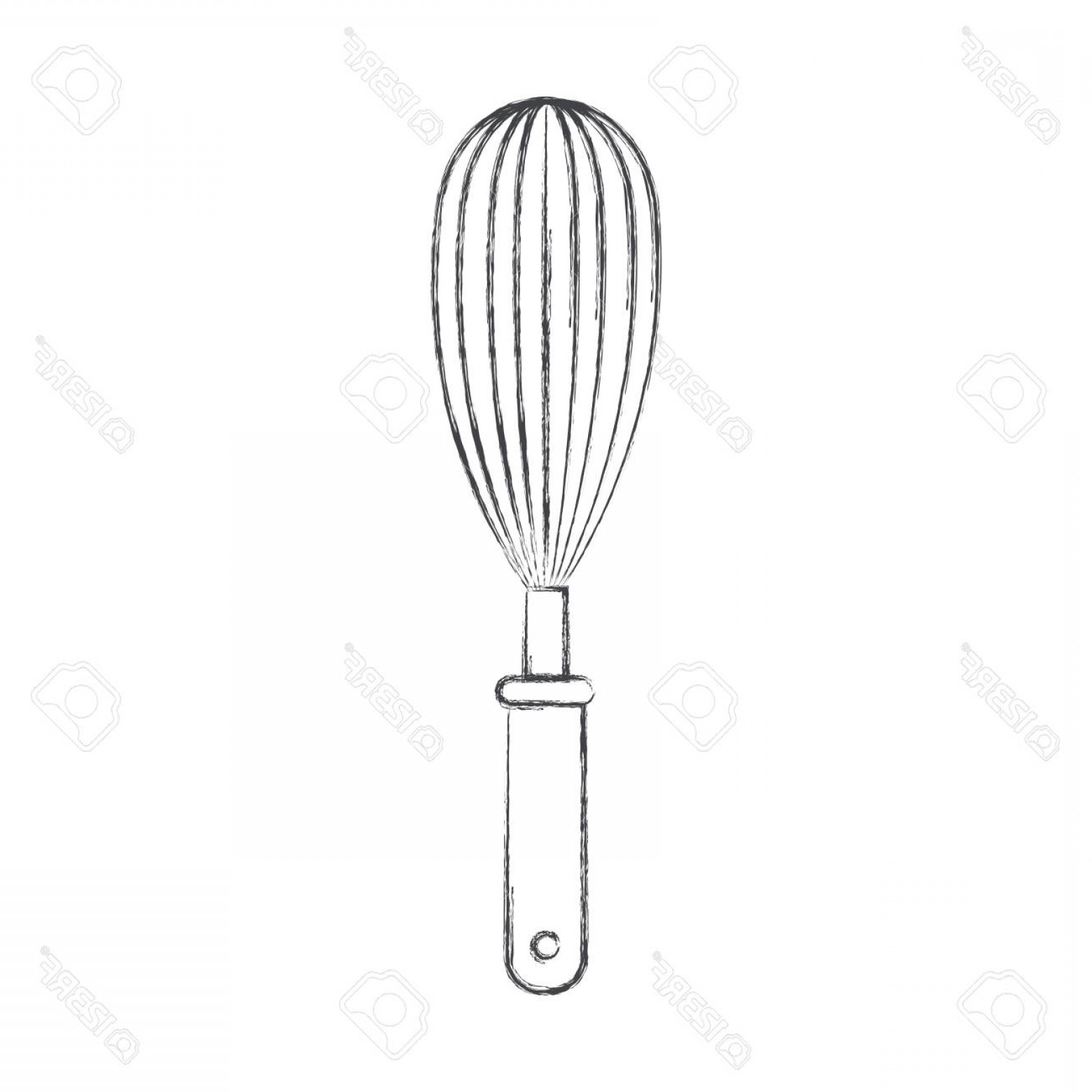 1560x1560 Photostock Vector Whisk Kitchen Utensil Monochrome Blurred