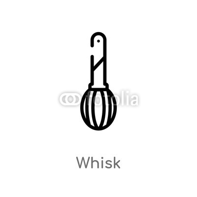 400x400 Outline Whisk Vector Icon Isolated Black Simple Line Element