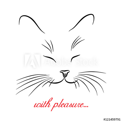 500x500 Image Of Cat Muzzle With Long Whiskers Vector Illustration