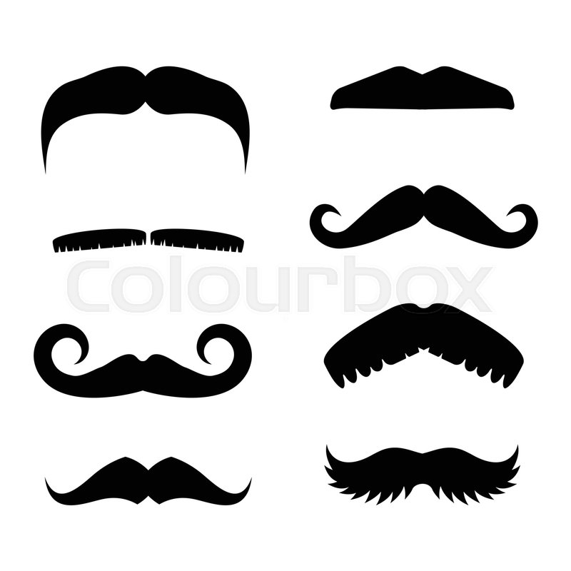 800x800 Big Set Of Vector Hipster Mustache Stock Vector Colourbox