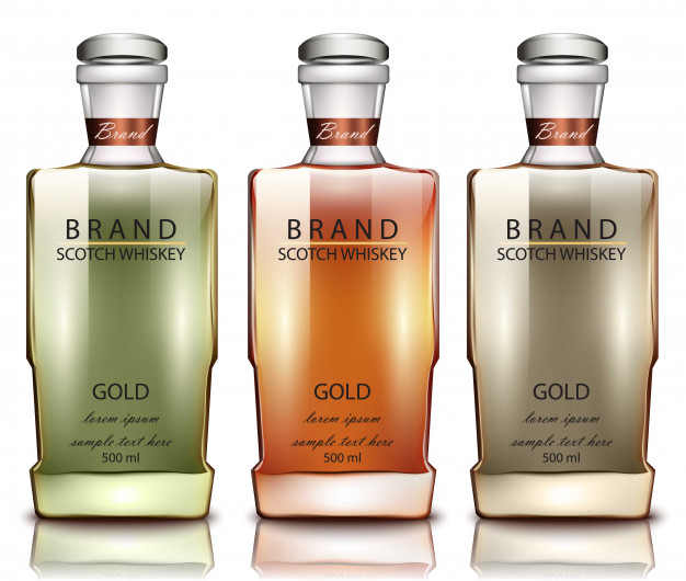 626x530 Product Packaging Mock Up Of Scotch Whiskey Bottle Vector