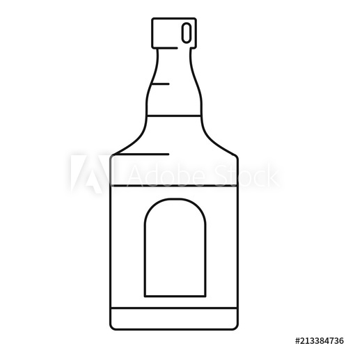 500x500 Whiskey Bottle Icon Outline Illustration Of Whiskey Bottle Vector