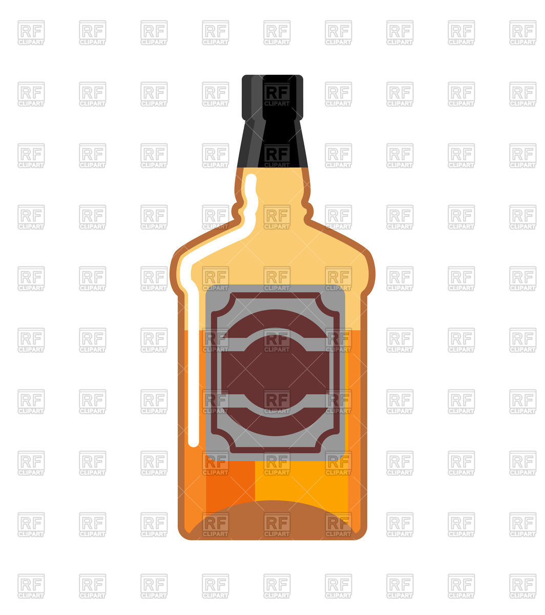 1064x1200 Whiskey Bottle Isolated Vector Image Of Food And Beverages
