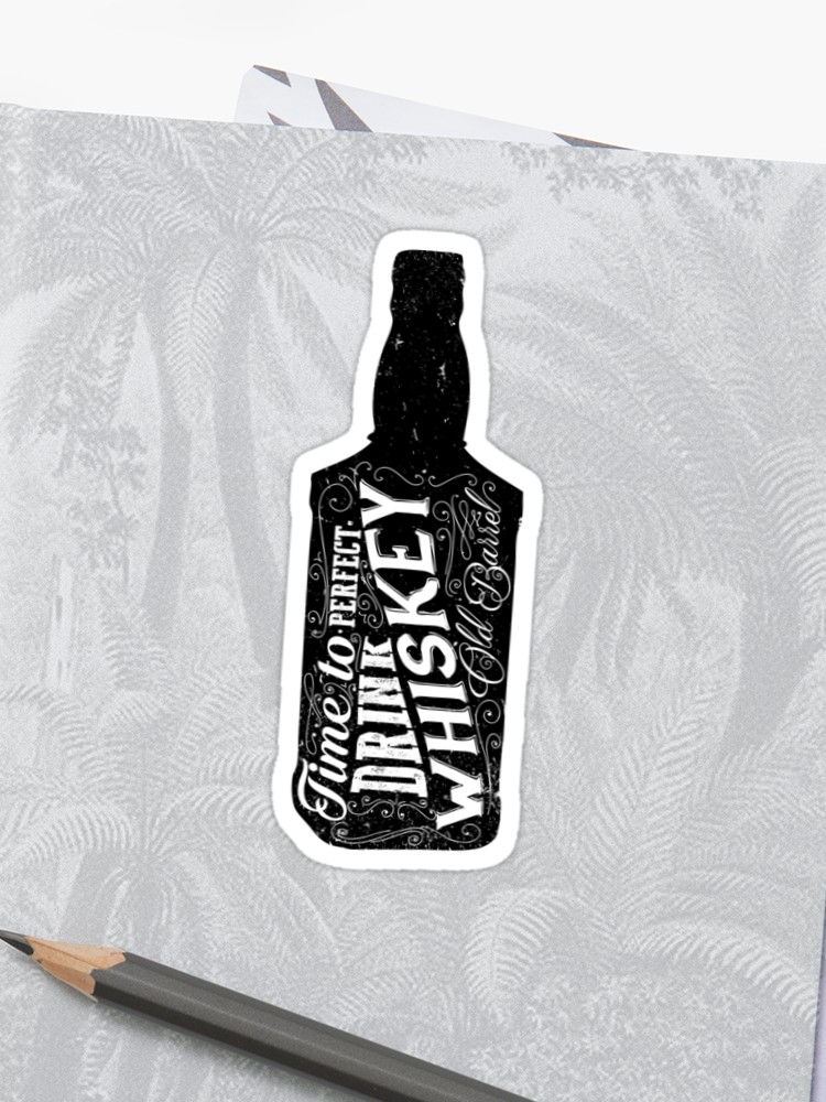 750x1000 Whiskey Bottle Retro Old Vintage Design Illustration Chalkboard