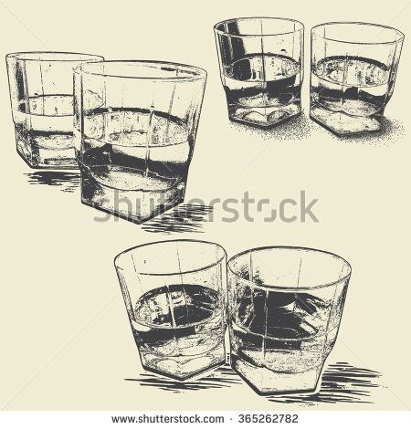 Collection Of Monochrome Whiskey Glasses Engraving Style Vector 450x470 Collection Of Monochrome Whiskey Glasses Engraving Style Vector