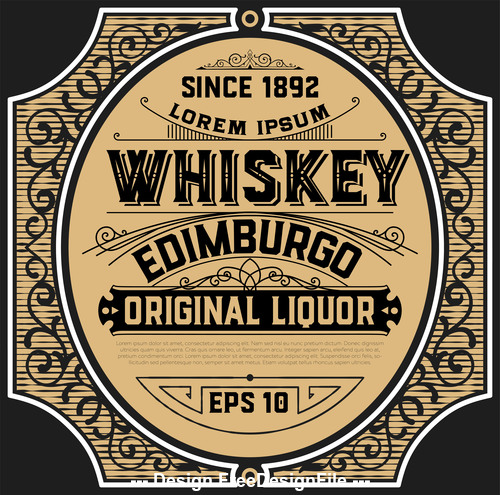 500x495 Vintage Whiskey Label Frame Vector Free Download
