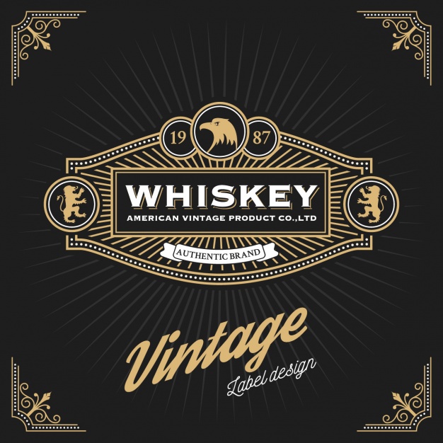 626x626 Whiskey Label Design Vector Free Download