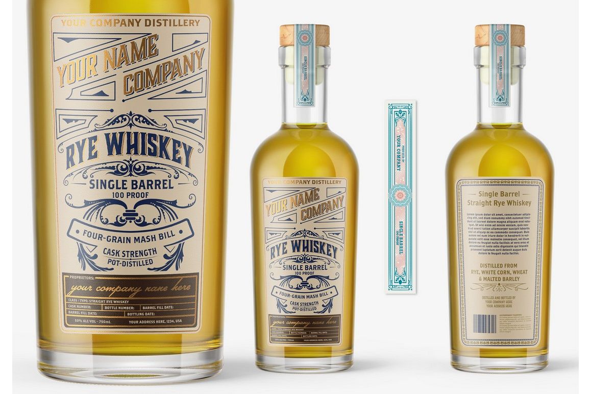 1158x772 Whiskey Label For Packing Vector Layered