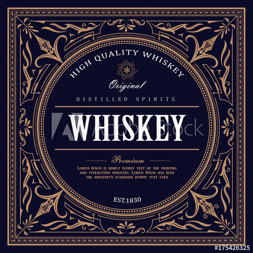 500x500 Vintage Design Whiskey Label Retro Vector Illustration
