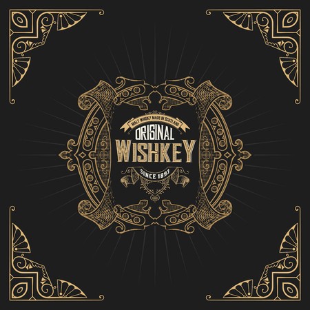 450x450 Old Label Design For Whiskey And Wine Label, Restaurant Banner