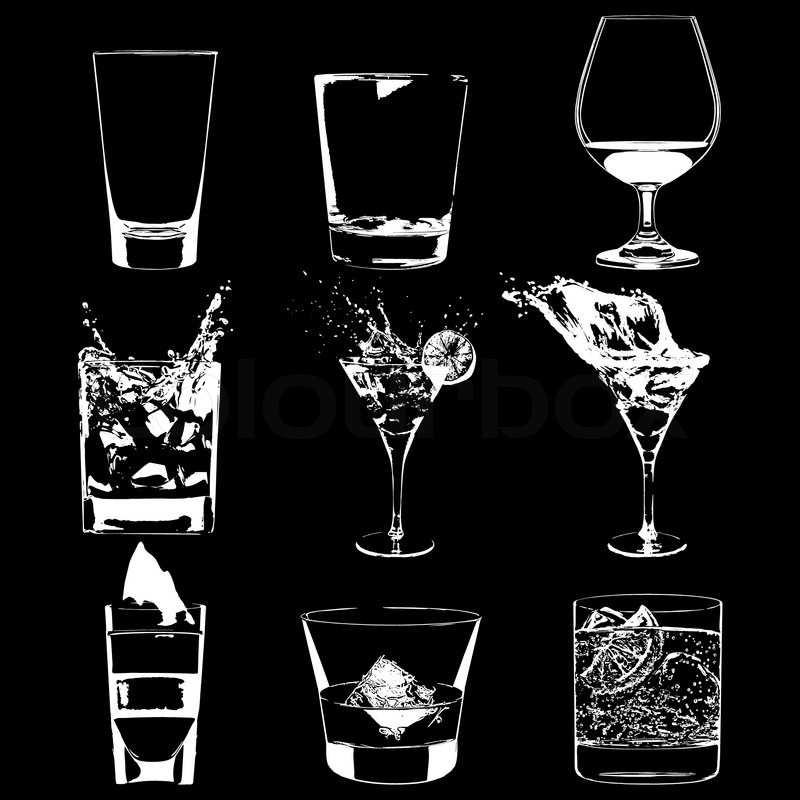 800x800 Cocktails Set Vector Glasses Stock Vector Colourbox