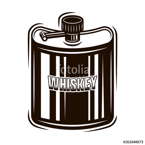 500x500 Pocket Hip Flask For Whiskey Vector Object Stock Image