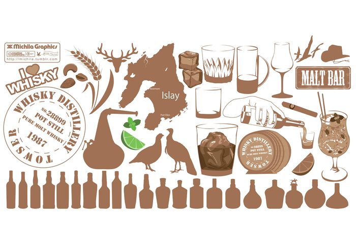 700x490 Variety Set Of Whiskey Vector Images